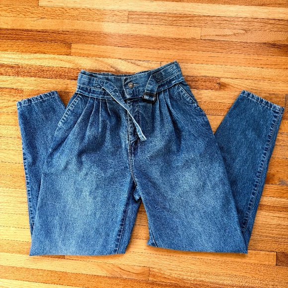 American Vintage Denim - Yves St Marc High-waisted tapered “paperbag” jeans